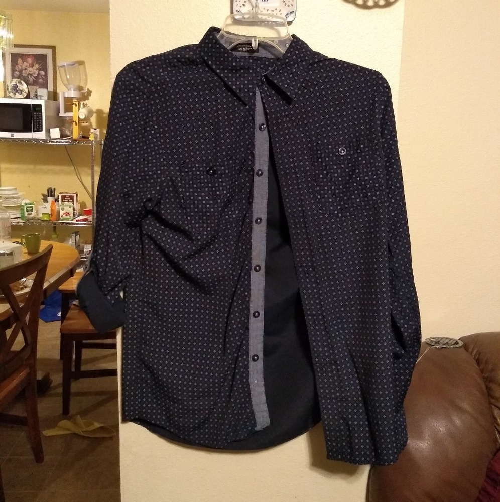 Blue button down